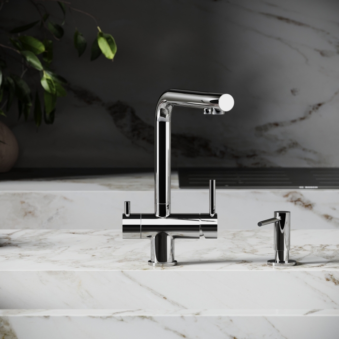 Смеситель для кухни SC4014CH Sancos Foster, Хром, С КАНАЛОМ ДЛЯ ФИЛЬТРОВАННОЙ ВОДЫ