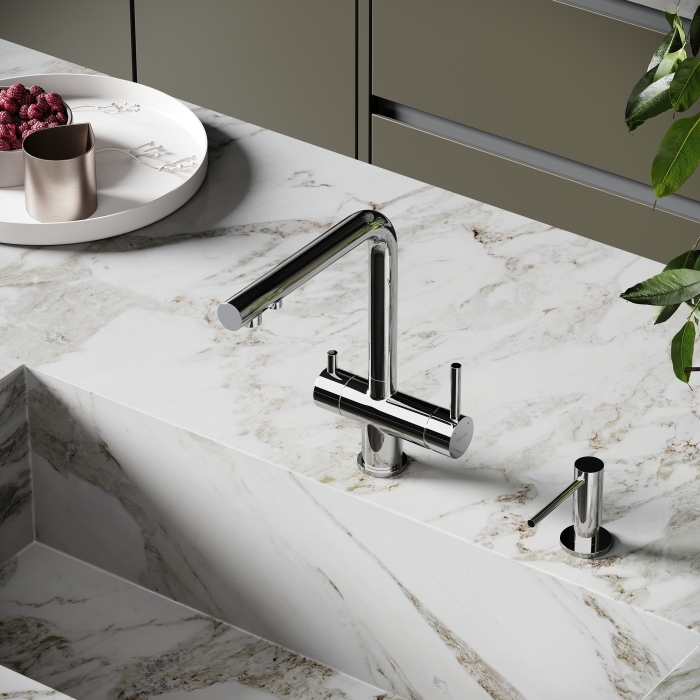 Смеситель для кухни SC4014CH Sancos Foster, Хром, С КАНАЛОМ ДЛЯ ФИЛЬТРОВАННОЙ ВОДЫ