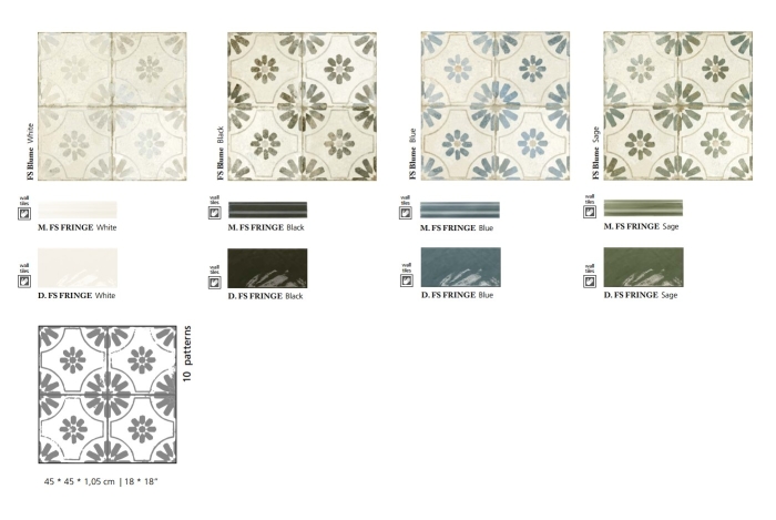Напольная плитка Peronda FS Blume White 45х45