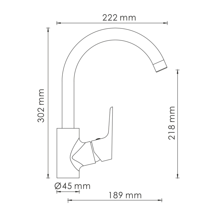 Смеситель для кухни 4507 WasserKraft Lippe 4500, Хром