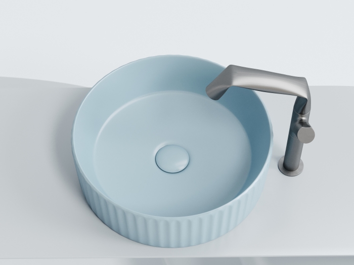 Раковина круглая накладная CN6057ML Ceramica Nova Element, Голубой Матовый