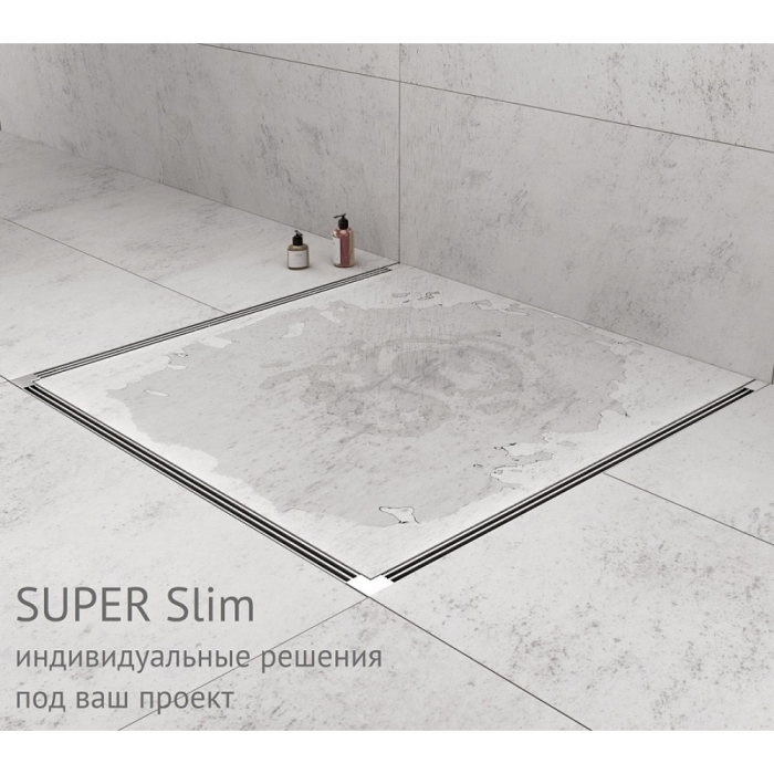 Душевой лоток 100 см 090055 Berges SUPER Slim, Хром Матовый, S-сифон вертикальный