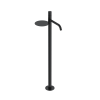 Смеситель напольный для раковины 120-BB Boheme Stick Black, Черный Матовый, С ПОЛКОЙ И РУЧКОЙ DIAMOND