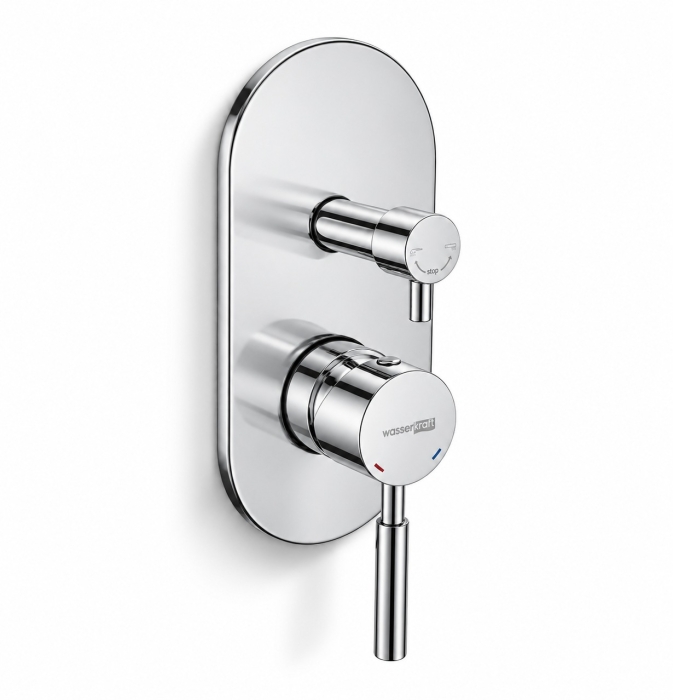 Смеситель встроенный 4141 WasserKraft Main 4100, Хром, С ВНУТРЕННЕЙ ЧАСТЬЮ