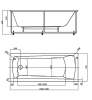 Ванна прямоугольная 150x70 акриловая AV.0030150 Azario Enrica