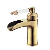 Смеситель для раковины 201-MR-W Boheme Vogue Bronze, Бронза, С РУЧКОЙ MURANO WHITE, БЕЗ ДОННОГО КЛАПАНА