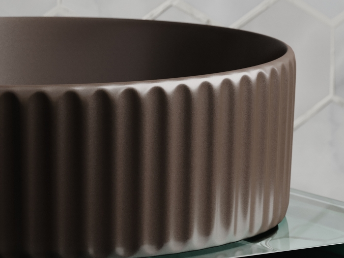 Раковина круглая накладная CN6057MDB Ceramica Nova Element, Темно-Коричневый Матовый