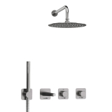 Смеситель встроенный A6451.297.298.097.121.275.100.276 WasserKraft Tauber 6400, Никель, С ВНУТРЕННЕЙ ЧАСТЬЮ, С ВЕРХНИМ ДУШЕМ, С ДУШЕВЫМ НАБОРОМ