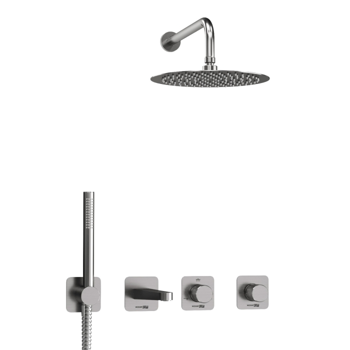 Смеситель встроенный A6451.297.298.097.121.275.100.276 WasserKraft Tauber 6400, Никель, С ВНУТРЕННЕЙ ЧАСТЬЮ, С ВЕРХНИМ ДУШЕМ, С ДУШЕВЫМ НАБОРОМ