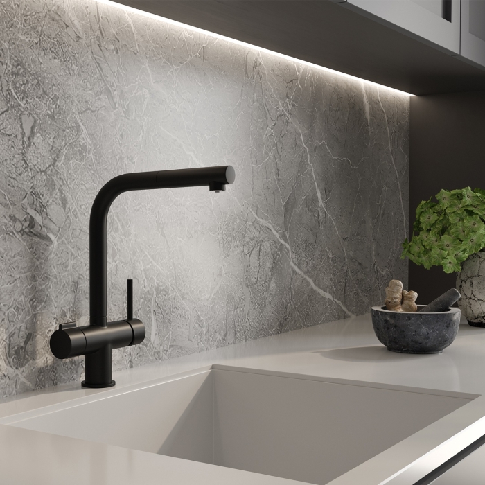 Смеситель для кухни A8967 WasserKraft, Черный Матовый, С КАНАЛОМ ДЛЯ ФИЛЬТРОВАННОЙ ВОДЫ, С ВЫДВИЖНЫМ ИЗЛИВОМ