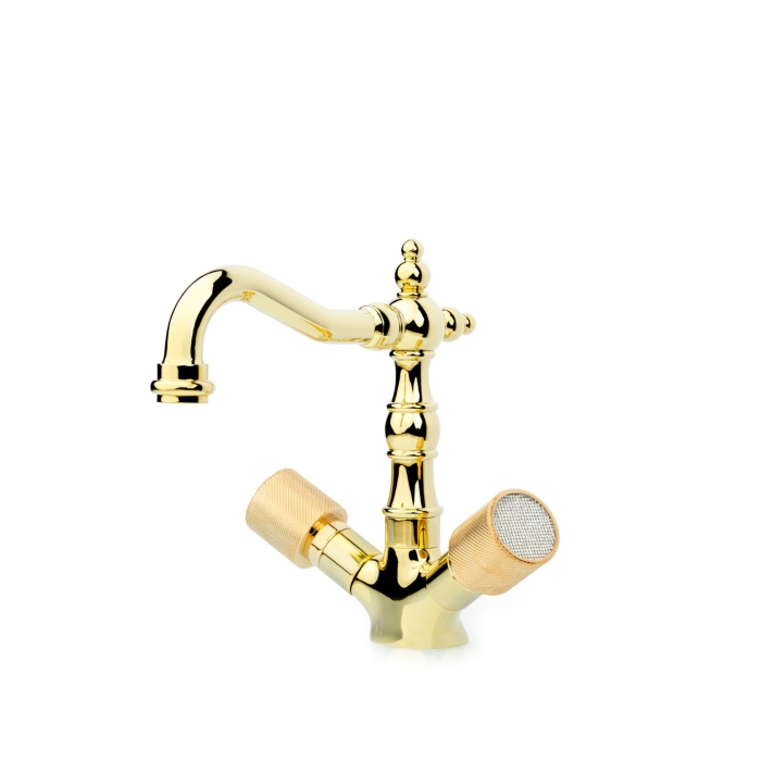 Смеситель для раковины высокий 292-Royal/CRST Boheme Royal Cristal Gold, Золото