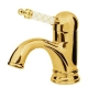 Смеситель для раковины 281-MR-W Boheme Murano Gold, Золото, С РУЧКОЙ MURANO WHITE, БЕЗ ДОННОГО КЛАПАНА