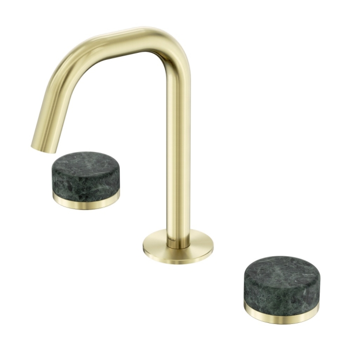 Смеситель для раковины AF8B07BG-H04BG-H04BG Abber Marmor, Золото Брашированное, С РУЧКАМИ RHINE ONYX