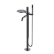 Смеситель для ванны напольный 129-SGM.3 Boheme Stick Shine Gun Metal, Графит Глянцевый, С РУЧКОЙ LINEA, С ДУШЕВЫМ НАБОРОМ
