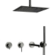 Смеситель встроенный A9951.99DVR3.068.118.444.010.137.443GR WasserKraft Rhein 9900, Графит, С ВНУТРЕННЕЙ ЧАСТЬЮ, С ВЕРХНИМ ДУШЕМ, С ДУШЕВЫМ НАБОРОМ