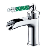 Смеситель для раковины 221-MR-GR Boheme Vogue Chrome, Хром, С РУЧКОЙ MURANO TURQUOISE, БЕЗ ДОННОГО КЛАПАНА