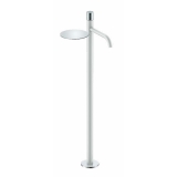 Смеситель для раковины напольный 120-WCR Boheme Stick White/Chrome, Белый/Хром, С ПОЛКОЙ, С РУЧКОЙ DIAMOND