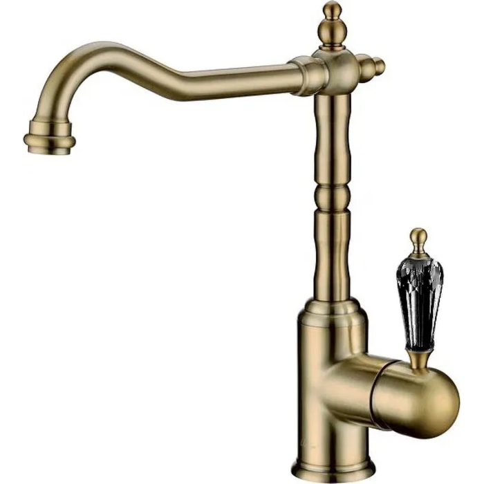 Смеситель для кухни 101-BSW Boheme Medici Ripresa Bronze, Бронза, С РУЧКОЙ SWAROVSKI NERO