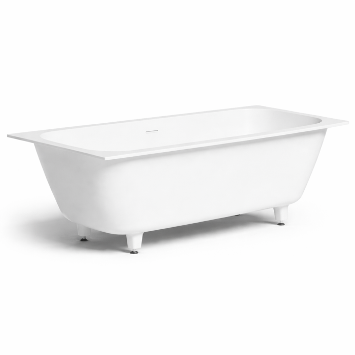 Ванна встраиваемая 180x80 Salini Orlanda Axis Kit 103312G, искусственный камень S-Sense, Белый, С СЛИВОМ-ПЕРЕЛИВОМ