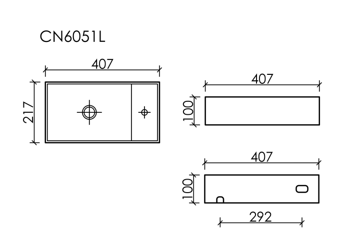 Раковина подвесная CN6051LMB Ceramica Nova Element, Черный Матовый