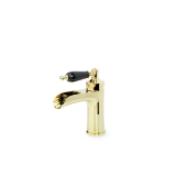 Смеситель для раковины 211-BLC Boheme Vogue Gold, Золото/Черный, С ЧЕРНОЙ КЕРАМИЧЕСКОЙ РУЧКОЙ
