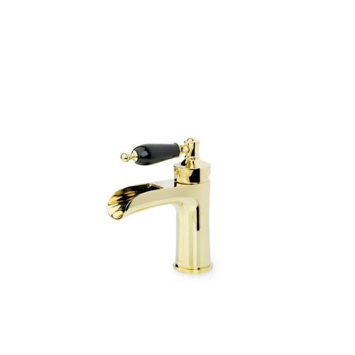 Смеситель для раковины 211-BLC Boheme Vogue Gold, Золото/Черный, С ЧЕРНОЙ КЕРАМИЧЕСКОЙ РУЧКОЙ