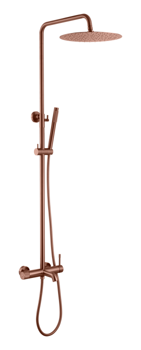 Душевая стойка с тропическим душем 468-BRB Boheme Uno Brushed Bronze, Бронза Брашированная, С ИЗЛИВОМ ДЛЯ ВАННЫ