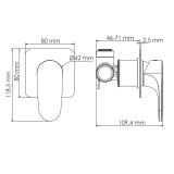 Смеситель встроенный A3151.268.270.271.087.103 WasserKraft Weida 3100, Хром, С ВНУТРЕННЕЙ ЧАСТЬЮ, С ДУШЕВЫМ НАБОРОМ