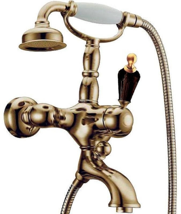 Смеситель для ванны 303-BSW Boheme Medici Ripresa Bronze, Бронза/Черный, С ЧЕРНЫМИ КРИСТАЛЛАМИ SWAROVSKI, С ДУШЕВЫМ НАБОРОМ