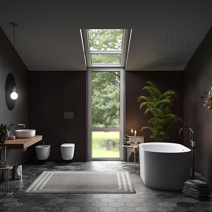 Раковина накладная 534359 Kerasan Nolita 60x40, Grigio matt