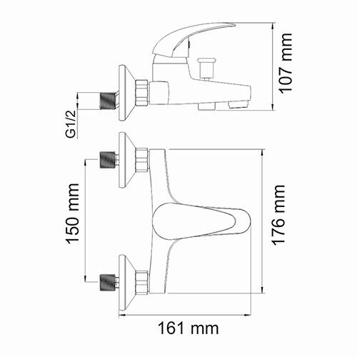 Смеситель для ванны  Wasserkraft Isen 2601