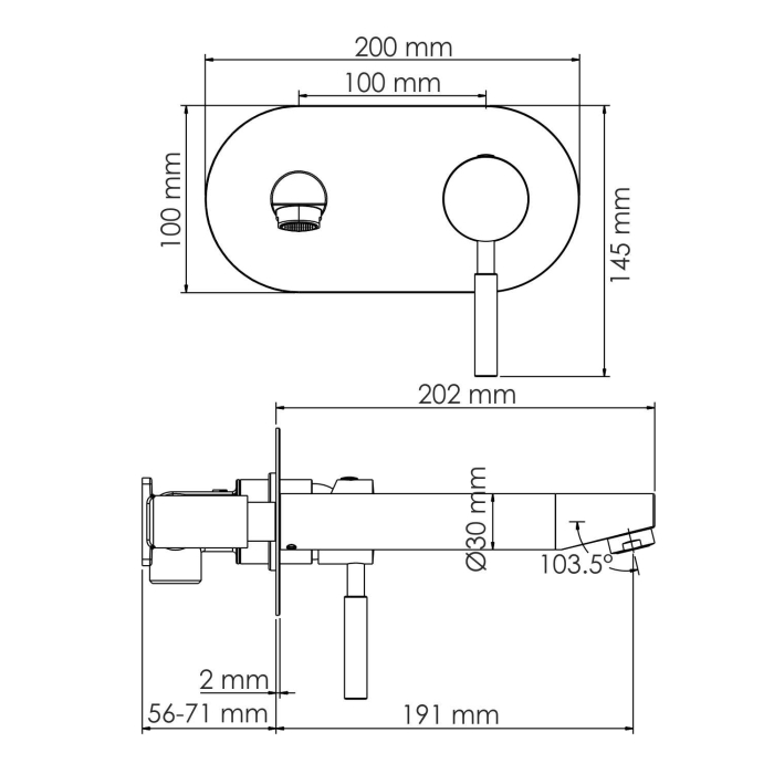 Смеситель для раковины встраиваемый Wasserkraft Gollach 3330