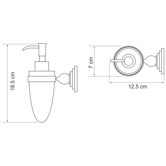 Дозатор для жидкого мыла K-7099 WasserKraft Ammer К-7000, Никель