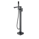 Смеситель для ванны напольный 479-SGM Boheme Qubic Shine Gun Metal, Графит Глянцевый, С ДУШЕВЫМ НАБОРОМ