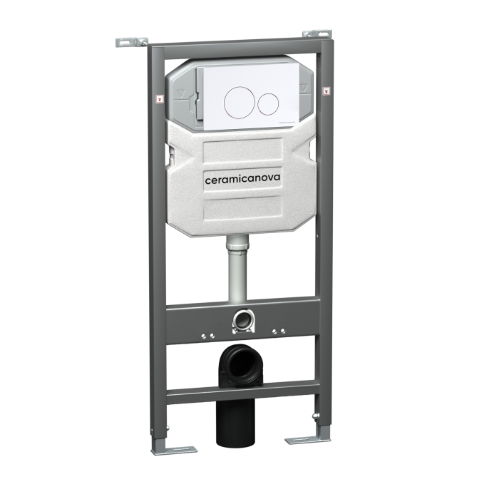 Инсталляция для унитазов CN1001W Ceramica Nova Envision, с кнопкой смыва Round, цвет белый