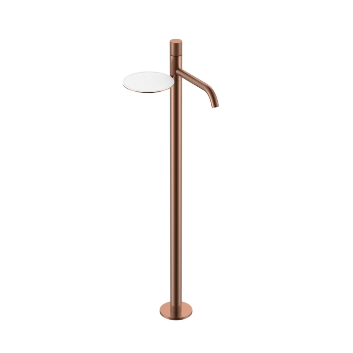 Смеситель для раковины напольный 120-CB.4 Boheme Stick Copper Brushed, Медь Брашированная, С ПОЛКОЙ, С РУЧКОЙ SPIRALE