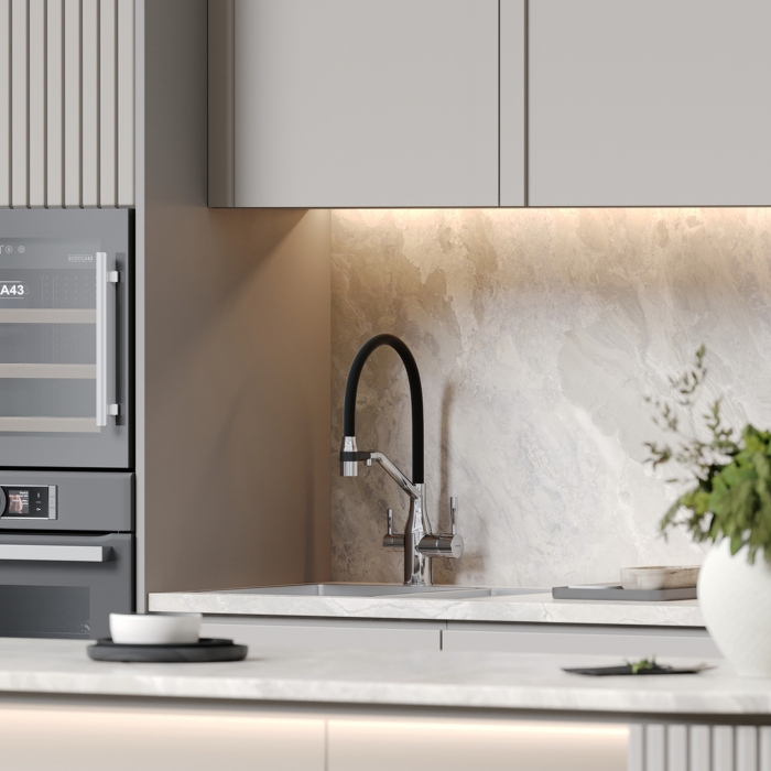 Смеситель для кухни SC4008CH Sancos Orta, Хром/Черный, С КАНАЛОМ ДЛЯ ФИЛЬТРОВАННОЙ ВОДЫ, С ГИБКИМ ИЗЛИВОМ И СЪЁМНОЙ ЛЕЙКОЙ