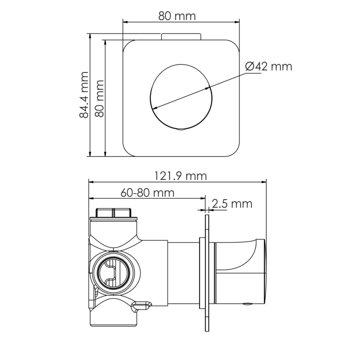 Смеситель встроенный A3151.268.270.271.087.103 WasserKraft Weida 3100, Хром, С ВНУТРЕННЕЙ ЧАСТЬЮ, С ДУШЕВЫМ НАБОРОМ