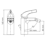 Смеситель для биде 7106 WasserKraft Sauer 7100, Золото Глянцевое, С ДОННЫМ КЛАПАНОМ
