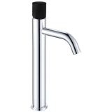 Смеситель для раковины высокий 122-CRB Boheme Stick Chrome/Black, Хром/Черный Матовый, С РУЧКОЙ DIAMOND, БЕЗ ДОННОГО КЛАПАНА
