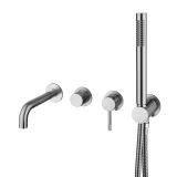 Смеситель для ванны встраиваемый 464-3-INOX Boheme Uno Inox, Нержавеющая Сталь, С ДУШЕВЫМ НАБОРОМ