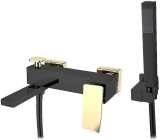 Смеситель для ванны 143-BG.2 Boheme Q Black/Gold, Черный/Золото, С ДУШЕВЫМ НАБОРОМ