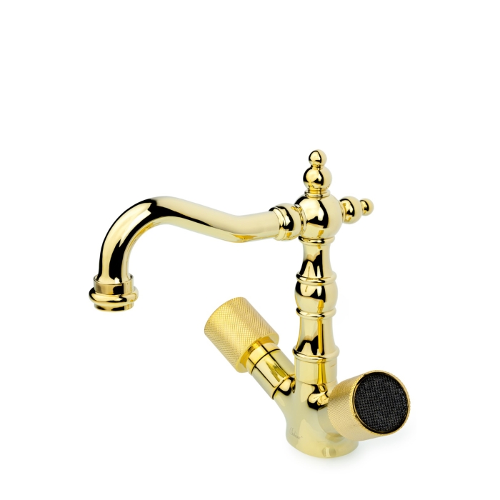 Смеситель для раковины высокий 292-Royal/CRST black Boheme Royal Cristal Gold, Золото