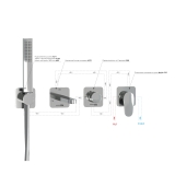 Смеситель встроенный A3151.268.270.271.087.103 WasserKraft Weida 3100, Хром, С ВНУТРЕННЕЙ ЧАСТЬЮ, С ДУШЕВЫМ НАБОРОМ