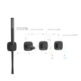 Смеситель встроенный A9151.264.315.327.242.217 WasserKraft Nuthe 9100, Черный Матовый, С ВНУТРЕННЕЙ ЧАСТЬЮ, С ДУШЕВЫМ НАБОРОМ