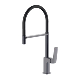 Смеситель для кухни AZ-K4311GR Azario, Графит, С ГИБКИМ ИЗЛИВОМ НА МАГНИТНОМ ФИКСАТОРЕ