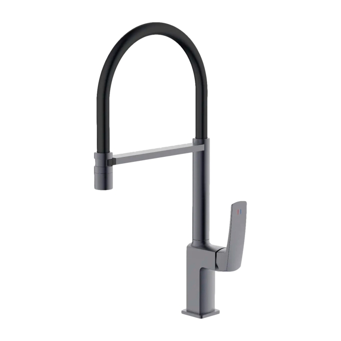 Смеситель для кухни AZ-K4311GR Azario, Графит, С ГИБКИМ ИЗЛИВОМ НА МАГНИТНОМ ФИКСАТОРЕ