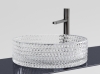 Раковина стеклянная D36 см накладная CN6062 Ceramica Nova Cristal, Прозрачный, БЕЗ ДОННОГО КЛАПАНА