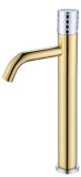 Смеситель для раковины высокий 122-GCR Boheme Stick Gold/Chrome, Золото/Хром, C РУЧКОЙ DIAMOND