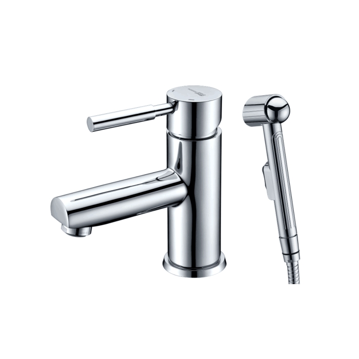 Смеситель для раковины 4108 WasserKraft Main 4100, Хром, С ГИГИЕНИЧЕСКОЙ ЛЕЙКОЙ